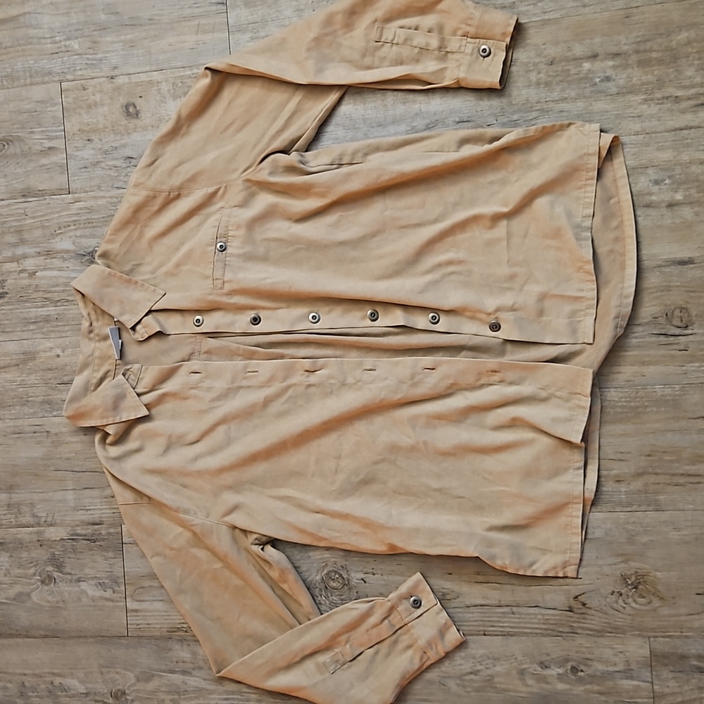 Chico's Design faux suede button down